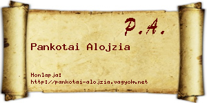 Pankotai Alojzia névjegykártya